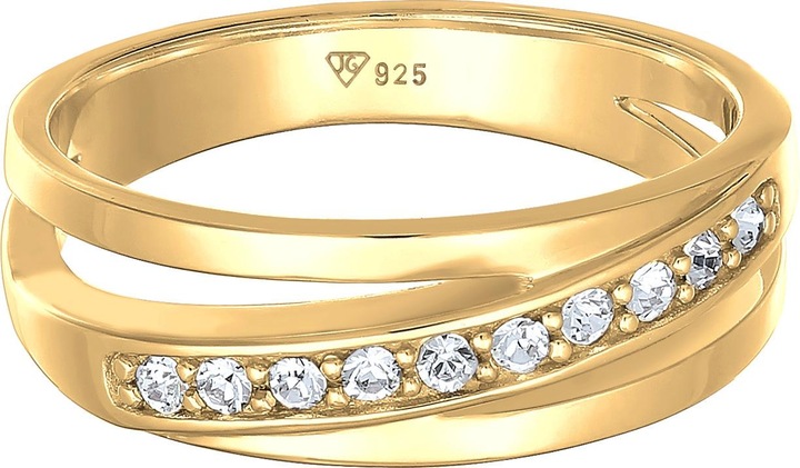 Produktbild Elli Ring Bandring Wickelring Kristalle 925 Silber (54, 925 Silber)