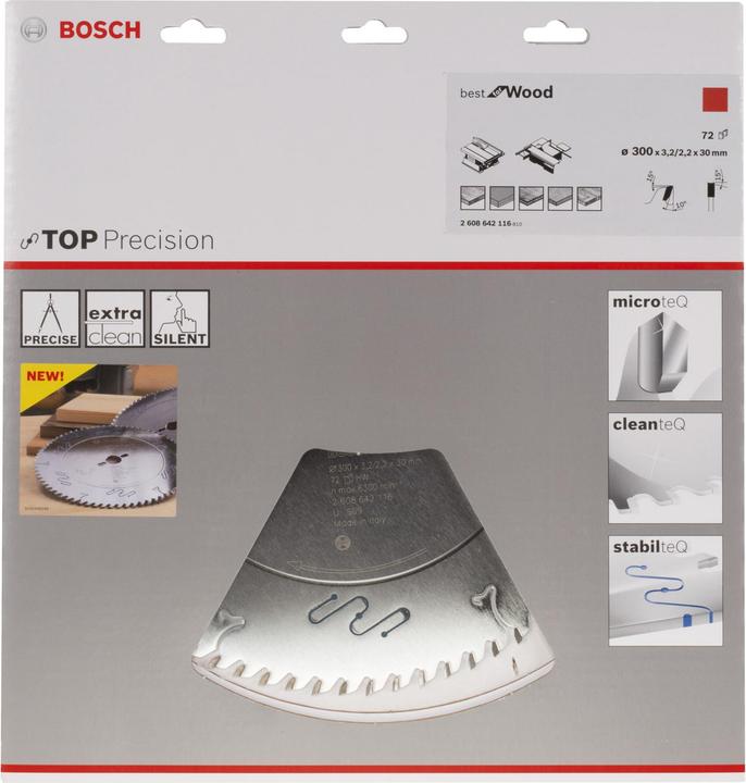 Immagine prodotto Bosch Professional Zubehör Lama circolare Top Precision Best for Wood, 300 x 30 x 3,2 mm, 72