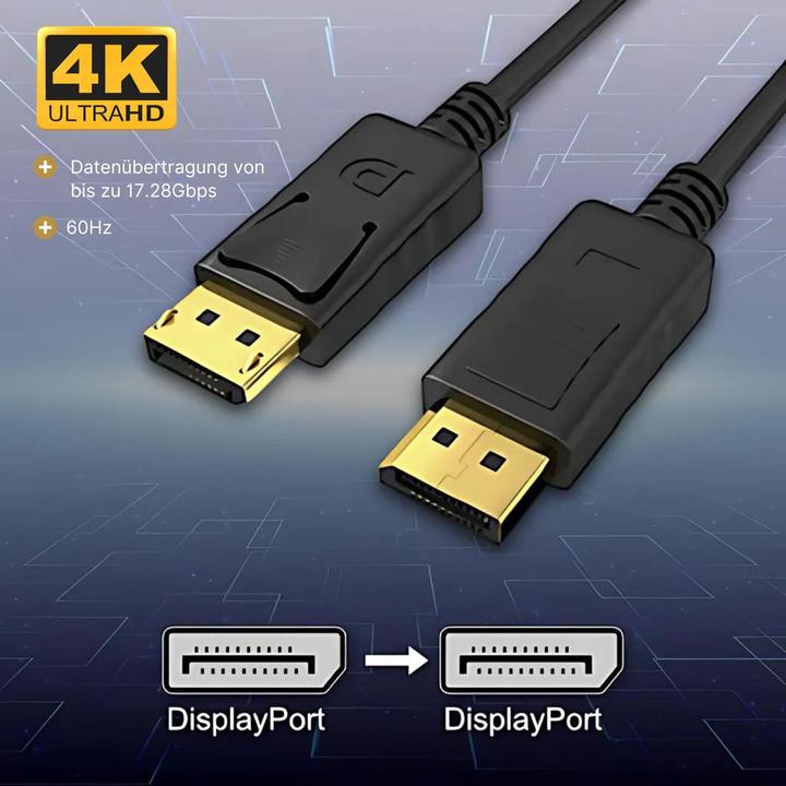 Produktbild Hermex 2m DP-Kabel Bildschirmkabel DisplayPort Kabel Monitoranschlusskabel (2 m, DisplayPort)