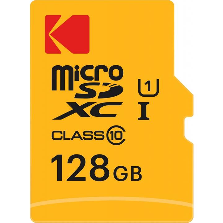Actual product image Emtec Kodak - Flash memory card (microSDXC to SD adapter included) (128 GB, microSDXC, U1, UHS-I)