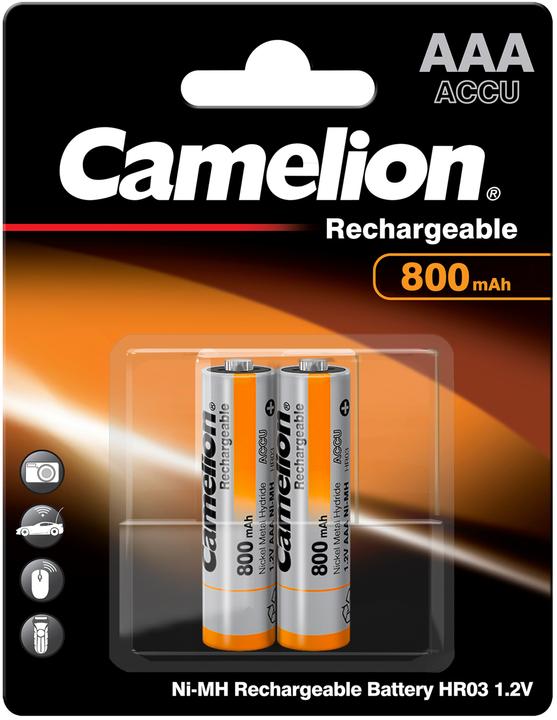 Camelion NiMH-Micro-Akku 800 mAh, 2 Stück (2 Stk., AAA, 800 mAh)