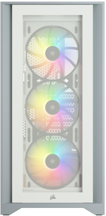Actual product image Corsair iCUE 4000X RGB Mid-Tower White tempered glass case (ATX, mATX, Mini-ITX, E-ATX)