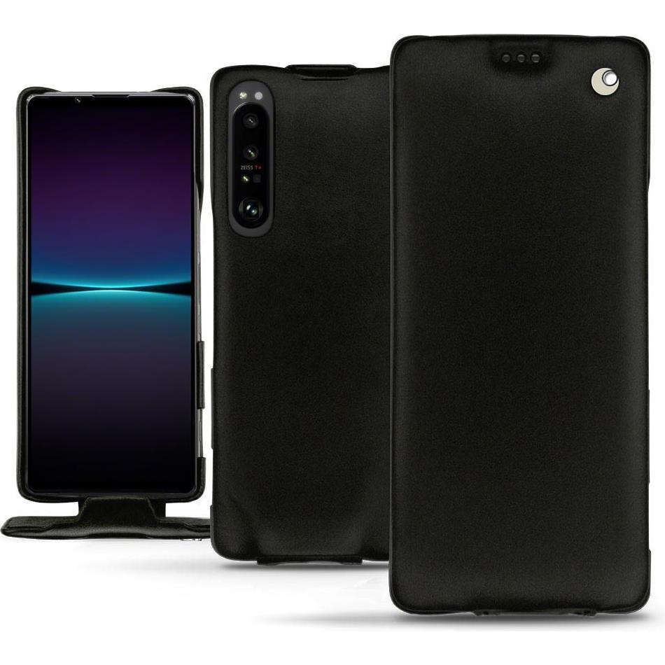 Noreve Lederschutzhülle vertikal (Sony Xperia 1 IV), Smartphone Hülle, Schwarz