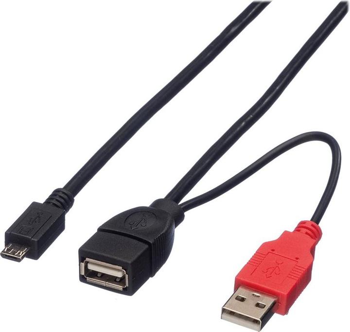 Roline USB Micro — 2x USB A (1 m, USB 2.0)