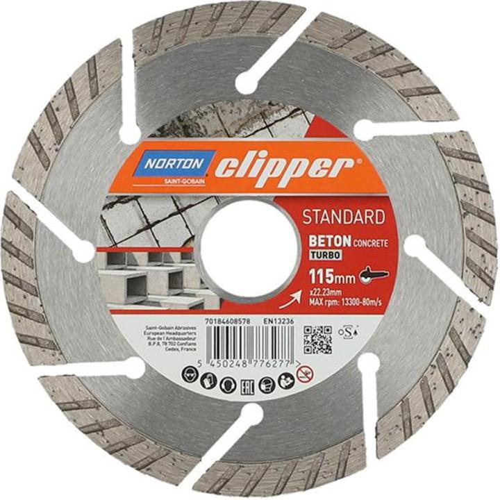 Produktbild Norton Clipper Diamantscheibe Standard Beton Turbo Ø 115x22,23 mm