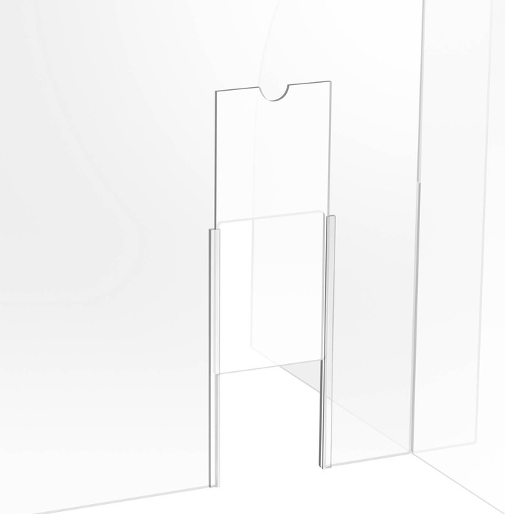 Actual product image Uniprodo Sneeze Guard - 82 x 60 cm - acrylic glass - pass-through 25 x 12 cm (60 cm, 82 cm)