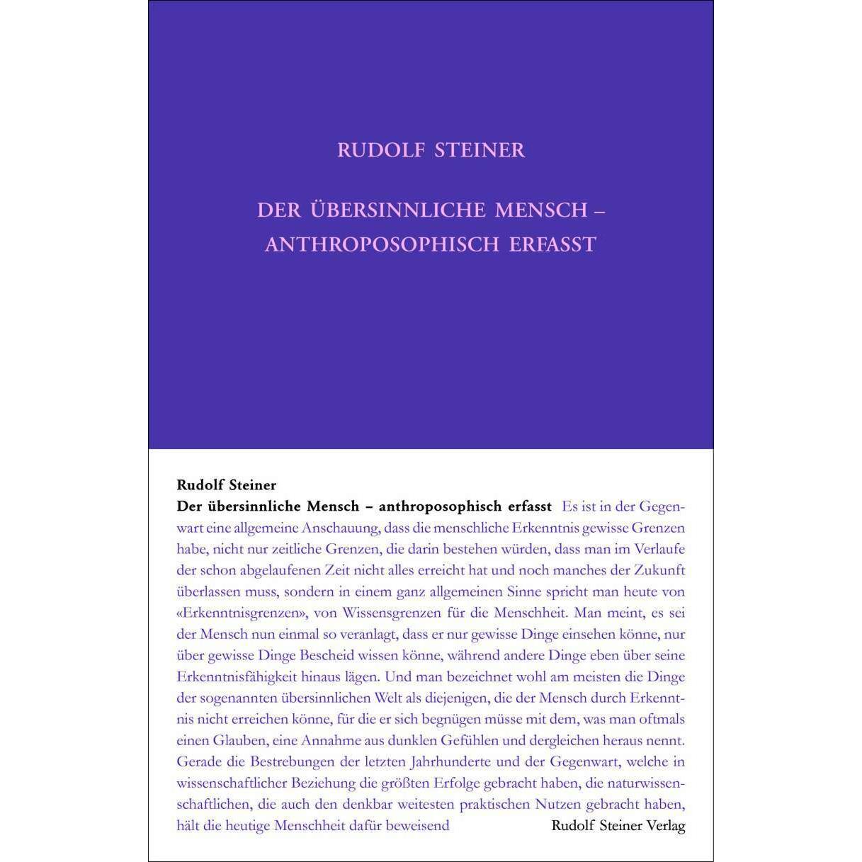 Der übersinnliche Mensch - anthroposophisch erfasst, Sachbücher von Rudolf Steiner