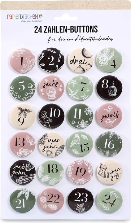 Papierdrachen Numeri a bottone pastello