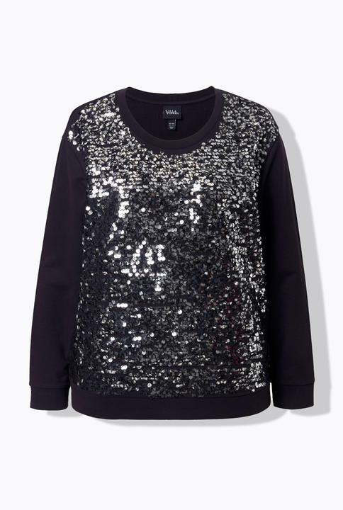 Produktbild Ulla Popken Sweatshirt, Pailletten, Oversized, Rundhals, Langarm (60)