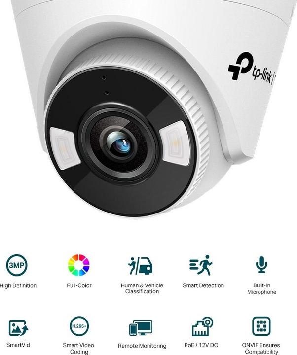 Produktbild TP-Link NET CAMERA TURRET H.264 3MP/VIGI C430(4MM) (2304 x 1296 Pixels)