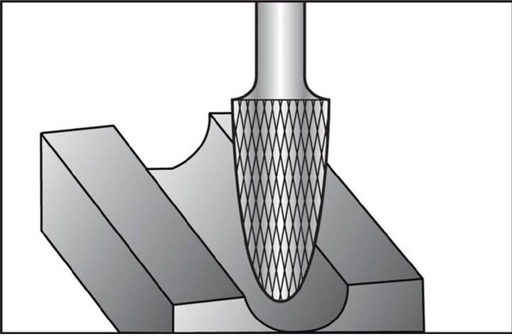 Actual product image Ruko HM burr shape F round bend
