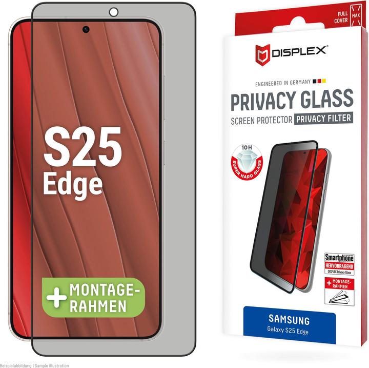 Produktbild Displex Privacy Glass, Privacy Full Cover Panzerglas (1 Stk., Samsung Galaxy S25 Edge)