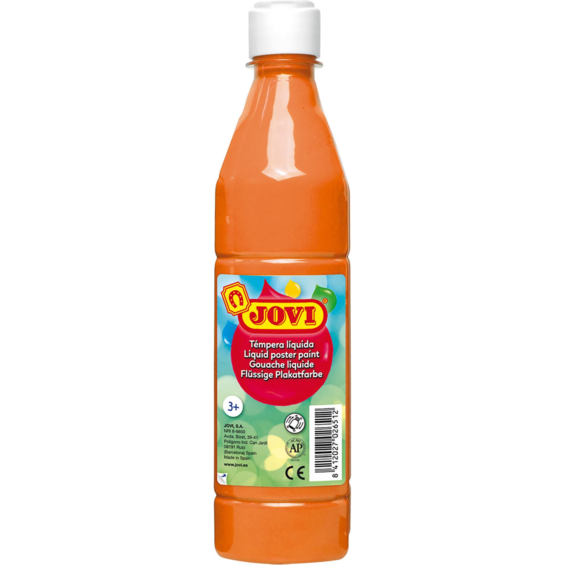 Jovi, Künstlerfarbe + Bastelfarbe, Plakatfarbe / Temperafarbe 500ml Flasche orange (Orange, 500 ml)
