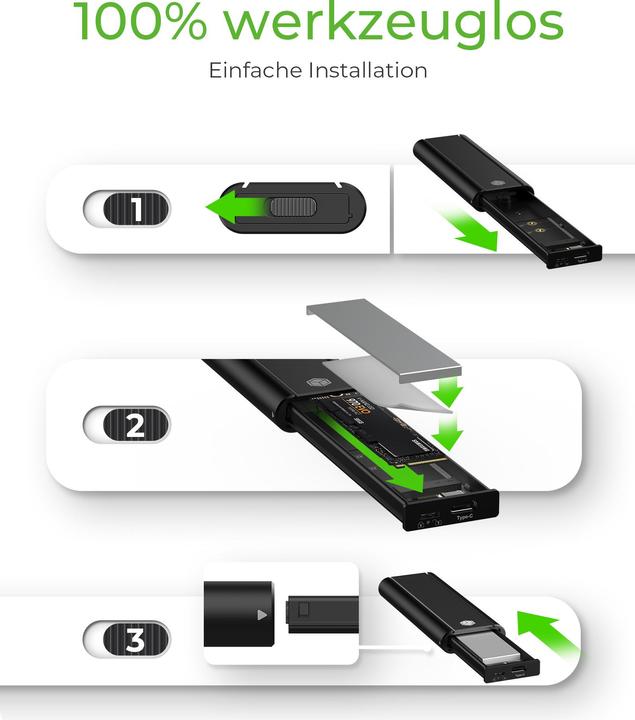 Produktbild Icy Box Gehäuse für 1x M.2 NVMe SSD,IB-1807MT-C31 (M.2)