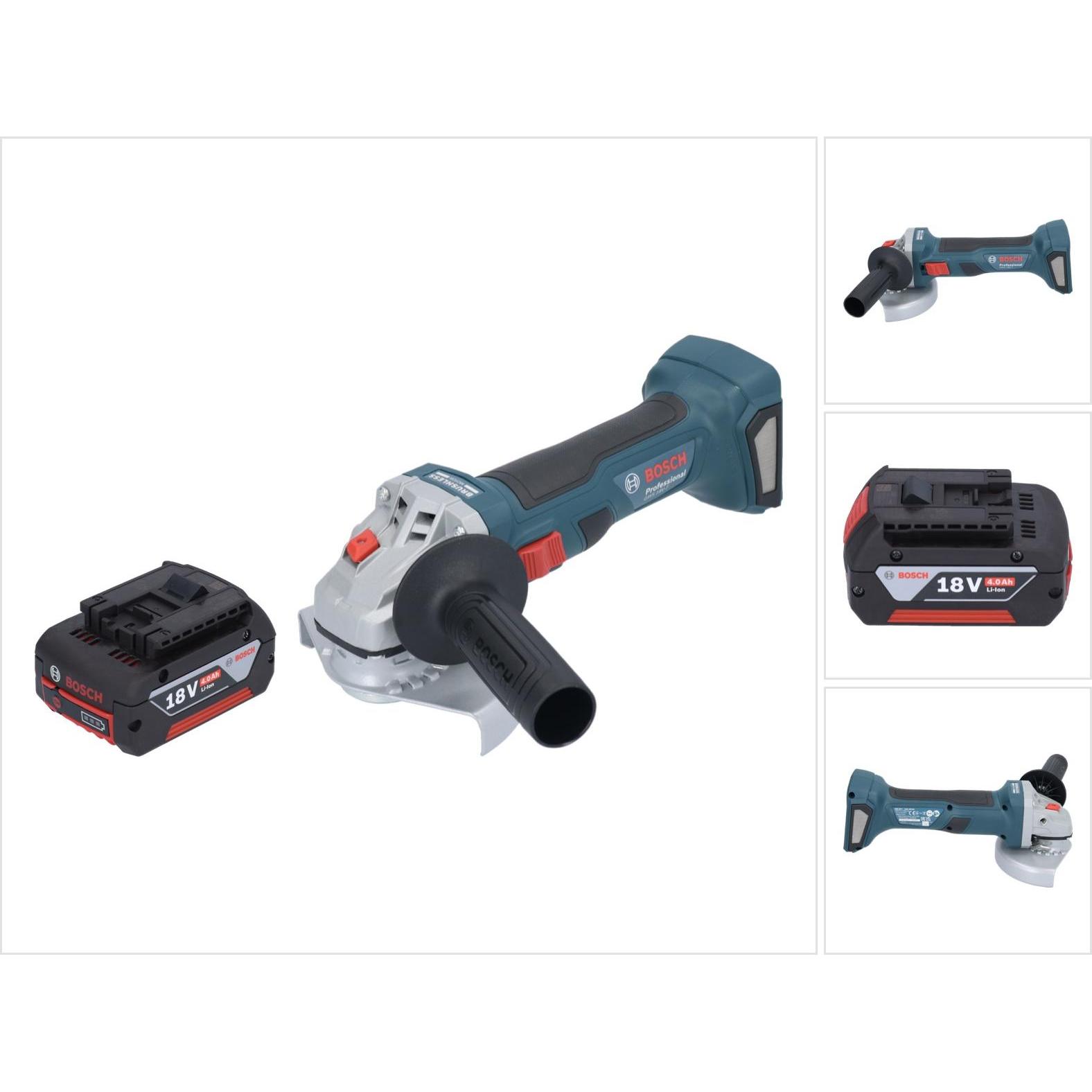 Bosch Professional, Winkelschleifer, Bosch GWS 18V-7 Professional Akku Winkelschleifer 18 V 125 mm Brushless + 1x Akku 4...