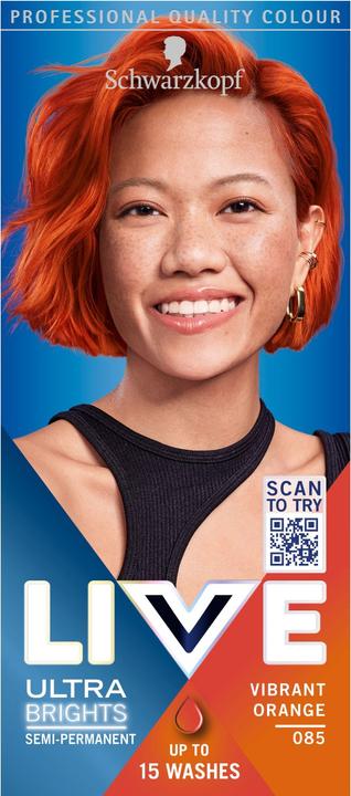 Produktbild Schwarzkopf Ultra Brights 85 Vibrant Orange Semi-permanent (085 Vibrant Orange)