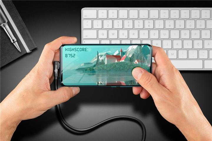 Produktbild Goobay USB-C auf USB A 3.0 Kabel, USB 3.0 Stecker Typ A auf USB-C Stecker, 90° USB-C Stecker (0.50 m, USB 3.0, 15 W)