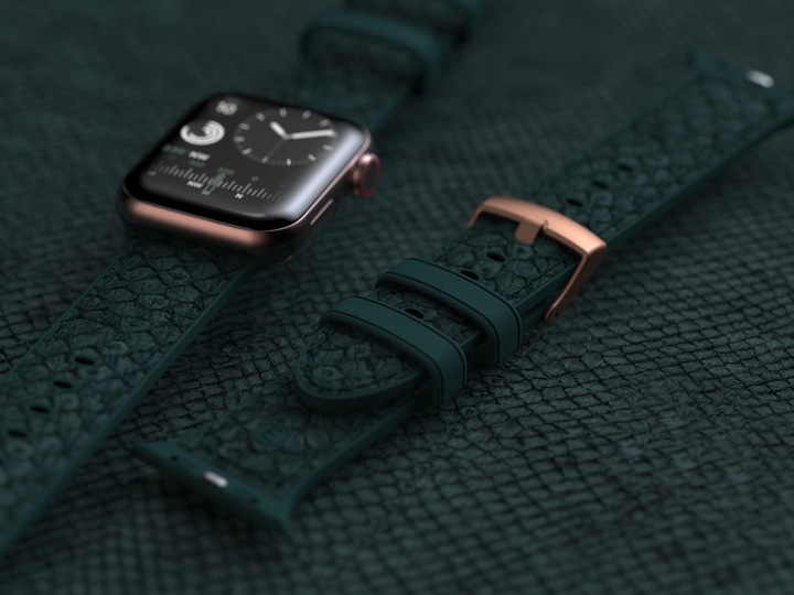 Actual product image Njord Jord Watch Strap For (44 mm, 45 mm, Vegan Leather, Salmon leather, Stainless steel fastener, Apple Watch)