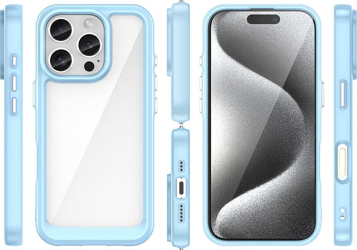 Actual product image Hurtel Back panel cover Outer Space Case for iPhone 16e Flexible Frame Cover - Blue (Apple iPhone 16e, Apple iPhone 17e)