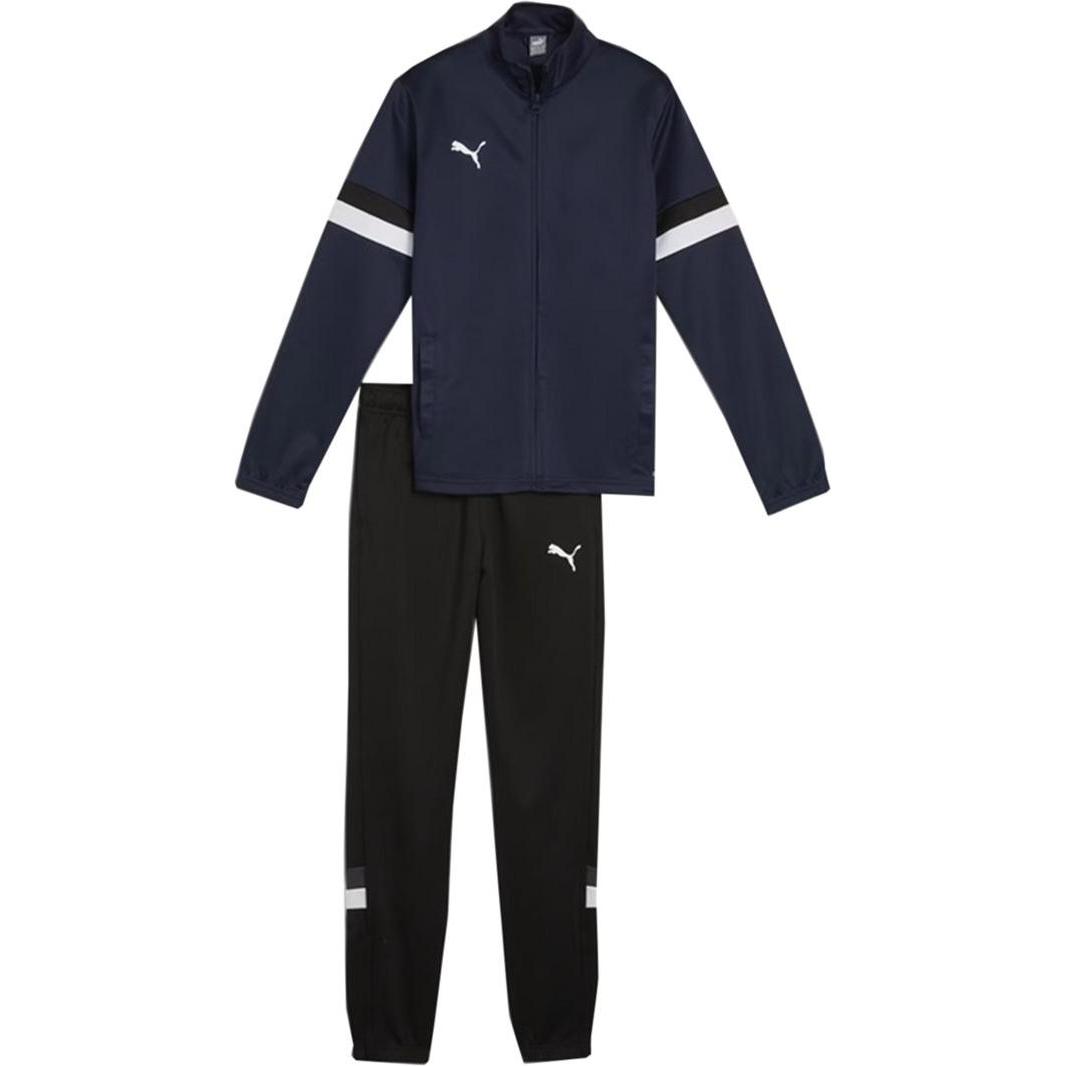 Puma, Jungen, Laufjacke, Team Rise Trainingsanzug marineblau/schwarz 658655 06 128cm (128), Blau, 128