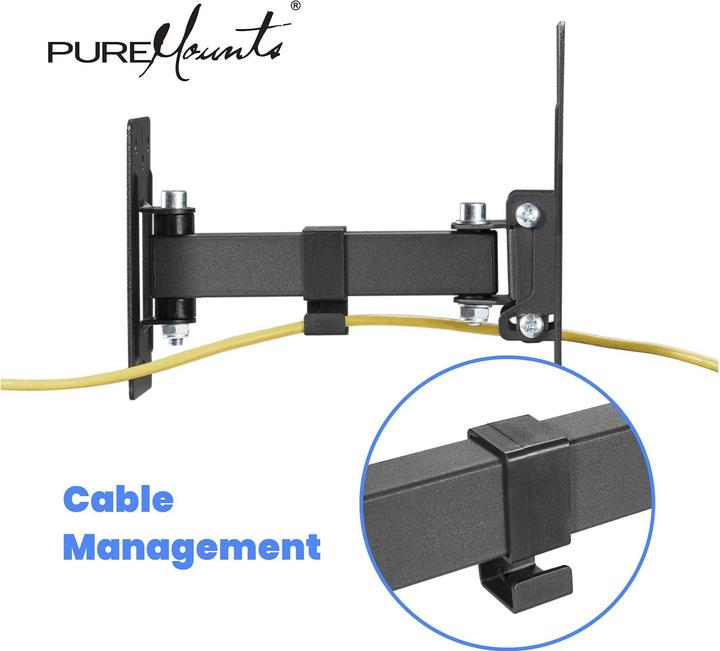 Image du produit PureMounts Wandhalterung PM-FM13-200 Schwarz (Mur, 30 kg, 23" - 43")