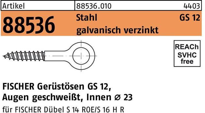 Actual product image Fischer Scaffolding eyelet GS 12x190 (25 pcs.)