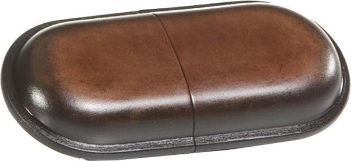 Mika Brillenetui, klein, Sattelleder, braun