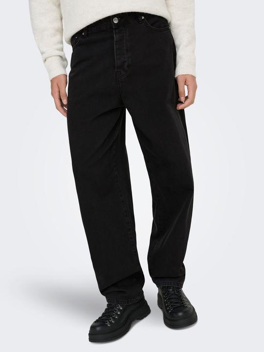 Actual product image Only & Sons ONSFIVE Mid Rise Baggy Fit Jeans Locker geschnitten (W29/L34)