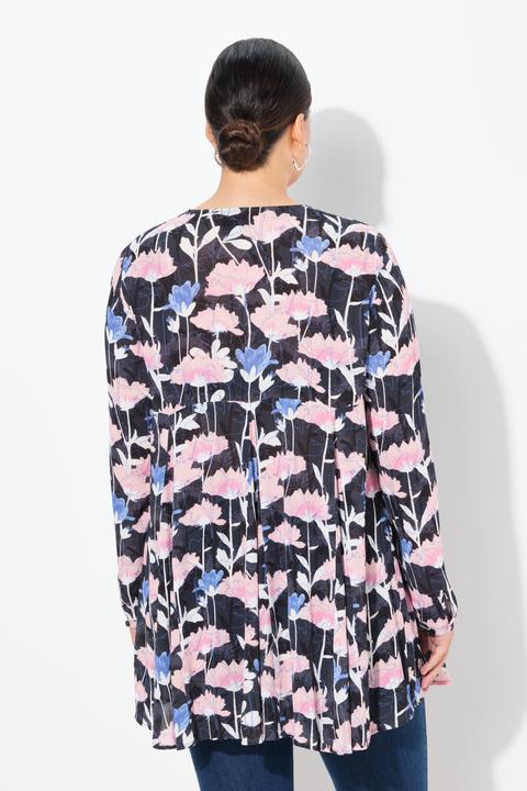 Immagine prodotto Ulla Popken Blusa dal taglio svasato con stampa, scollo rettangolare e maniche lunghe (50, 52)