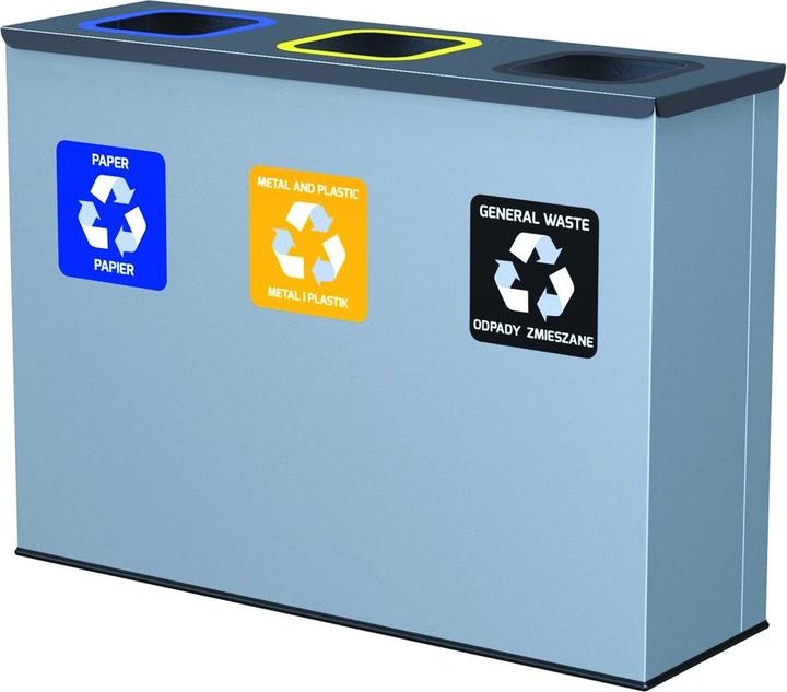 Actual product image Alda waste bin for segregation stainless steel (A134-10) (180 l)