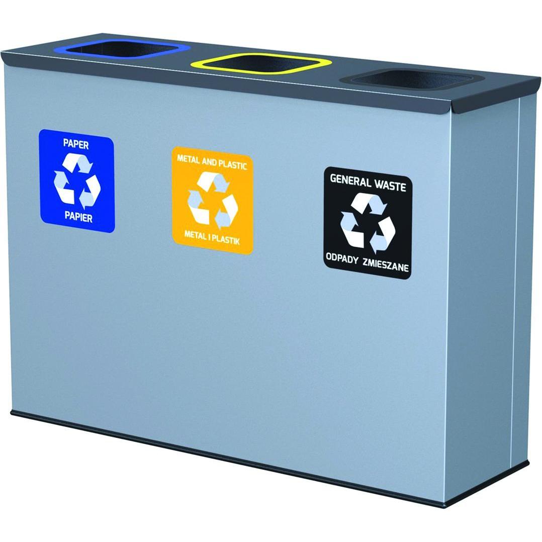 Alda waste bin for segregation stainless steel (A134-10) (180 l) (A134-10)