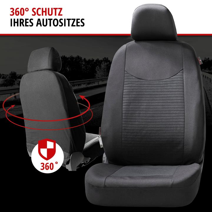 Actual product image Walser Speedway car seat covers with zip, ZIPP-IT seat covers black