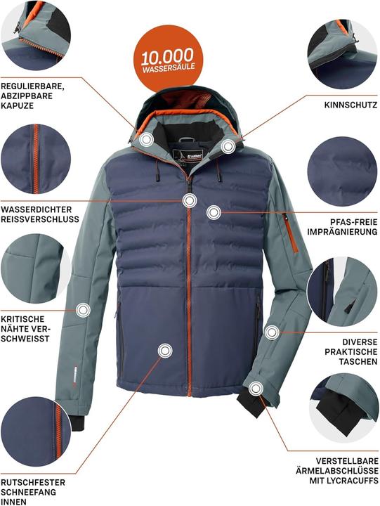 Immagine prodotto Killtec Giacca Ibrida con Cappuccio Staccabile e Paraneve (3XL)