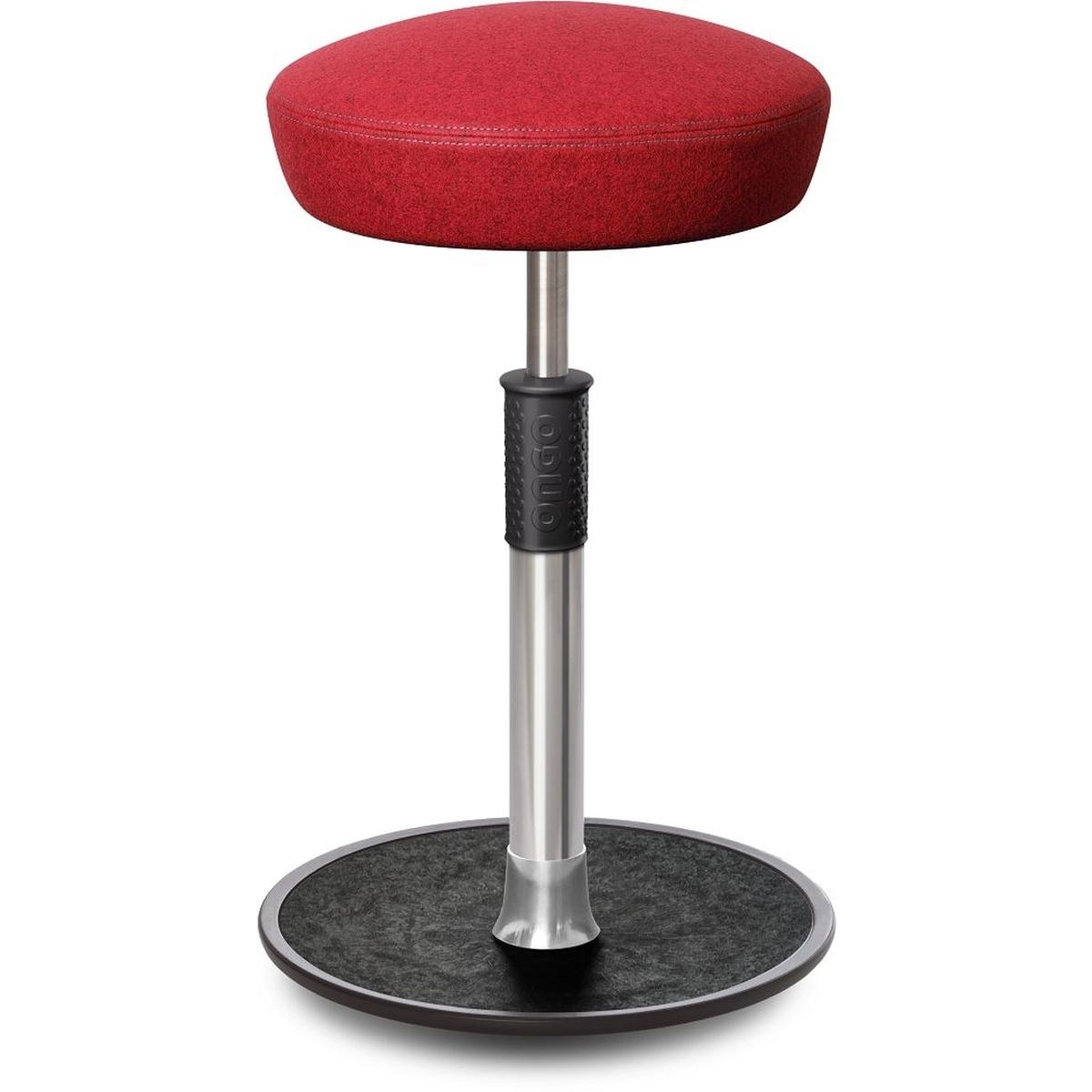 Ongo, Bürostuhl, Sitz- Stehhocker Free Tall Hutsitz kvadrat Divina Melange Rot Chrom /schwarz