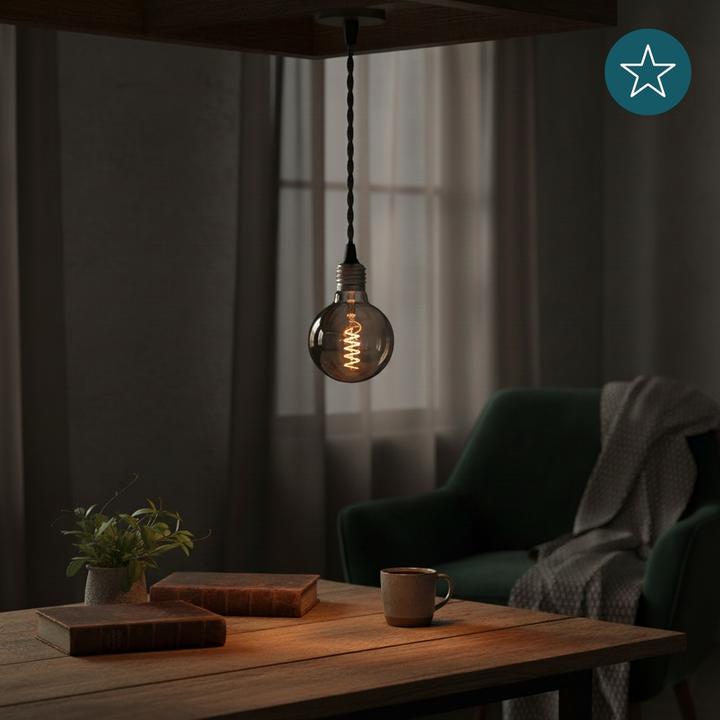 Produktbild Luxula LED-Filament-Lampe, SPIRAL, Globe, E27, 4W, 40lm, 1800K, dimmbar (E27, 40 lm, 1x)