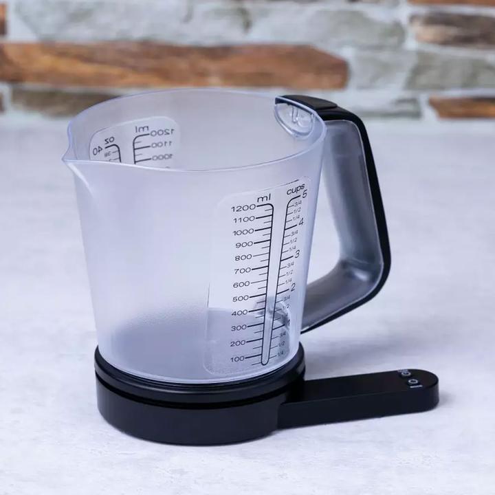 Produktbild Kinghoff Küchenwaage mit Messbecher, scwarz, 1,5 l
