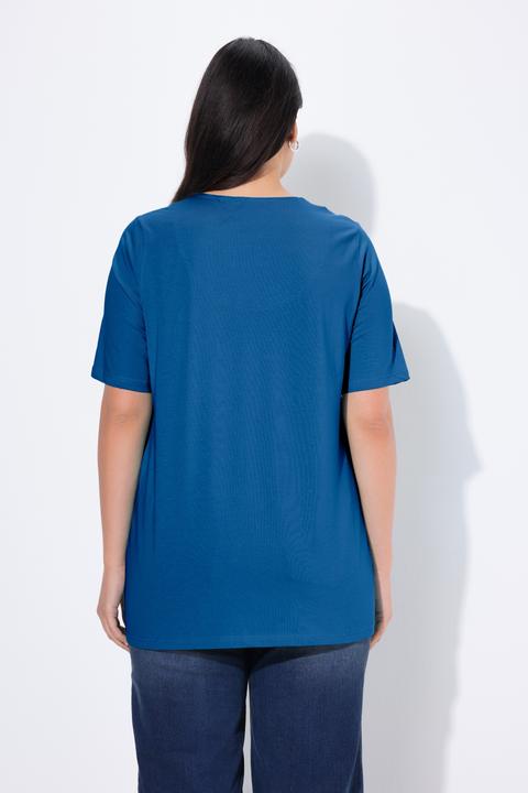 Actual product image Ulla Popken Essential Notch Neck Stretch Tee (62)