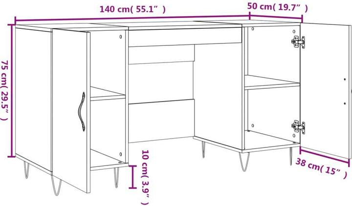 Immagine prodotto vidaXL Schreibtisch (50 x 140 x 75 cm)
