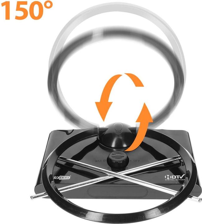 Actual product image Max Excell Runde HDTV-Antenne 38dBi DVB-T/T2, sehr stark (Indoor antenna, 38 dB, DVB-T / -T2)