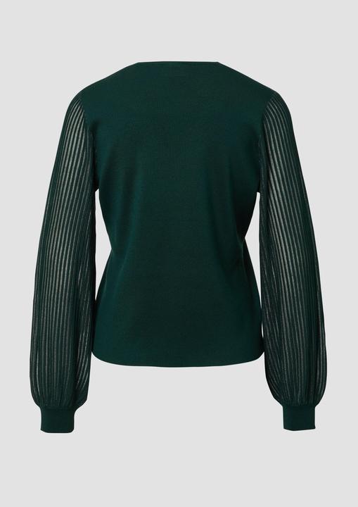 Produktbild s.Oliver Strickpullover Feinstrick-Pullover aus Viskosemix mit semitransparenten Ärmeln (46)