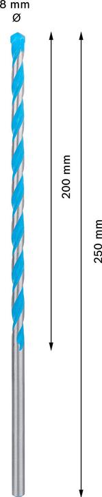Produktbild Bosch Professional Zubehör EXPERT CYL-9 MultiConstruction Bohrer, 8 x 200 x 250 mm (8 Millimeter)