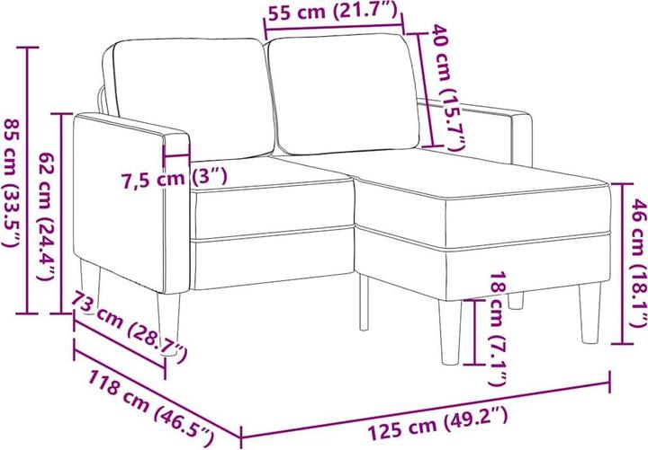 Produktbild vidaXL 2-Sitzer-Sofa (2-Sitzer)