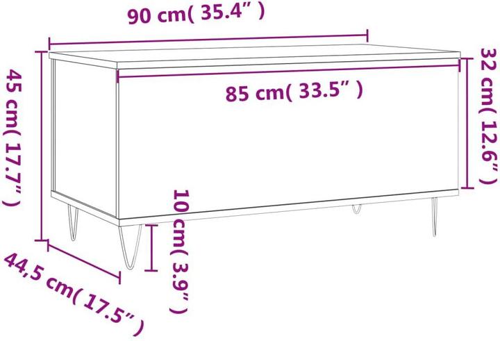 Image du produit vidaXL Couchtisch (90 x 44.50 x 45 cm)
