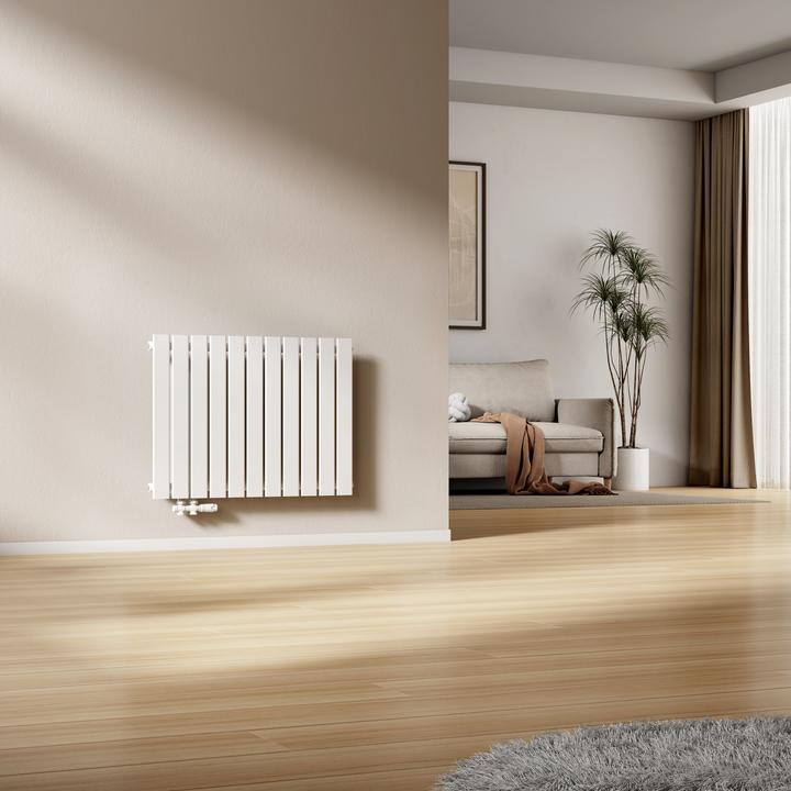 Produktbild Emke Heizkörper, Flachheizkörper mit Zentralanschluss, Weiss 63x84cm 618W Einlagig (618 W)