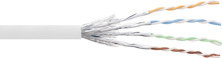 Produktbild InLine Patchkabel Cat.6 S/FTP/PIMF AWG27 PVC weiss 100m zum Konfektionieren (S/FTP, CAT6, 100 m)