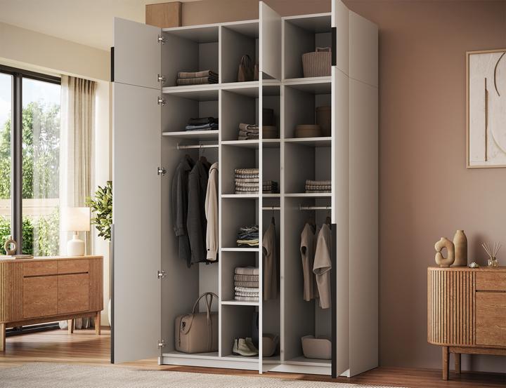 Produktbild ADRK Furniture Alera III mit Aufsatz – Drehtürenschrank (148 x 58 x 250 cm)
