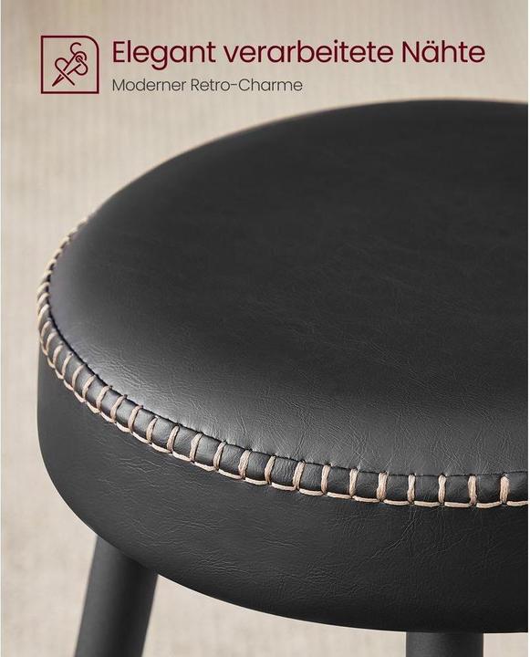 Produktbild Vasagle Barhocker 2 Stück 51.6 x 76.2 cm, Schwarz