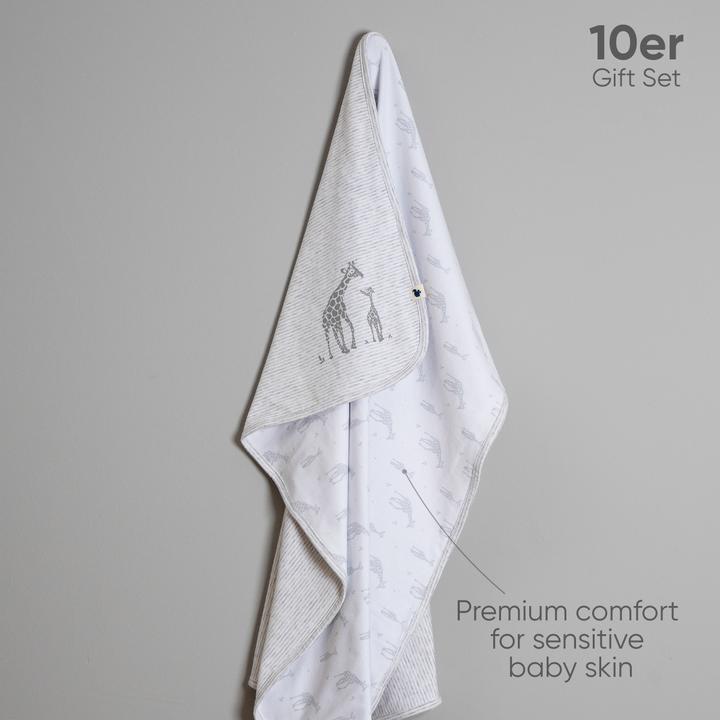 Image du produit TotsTale Coffret cadeau 10 pièces en coton biologique Premium - Essentiels pour nouveau-nés (50, 56, 62, 68)