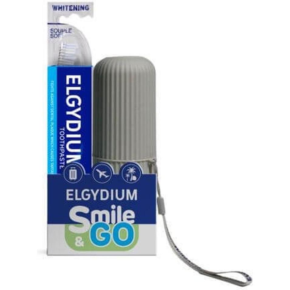 Elgydium, Sbiancamento denti, Set : Anti-Plaque, Plaque, Toothpaste, 75 ml + Whitening S, Toothbrush For Women (75 ml, Kit di sbiancamento)
