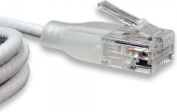Actual product image Wantec Patch cable UTP CAT6a eGlow d=2.8mm 2.00m white (UTP, CAT6a, 2 m)